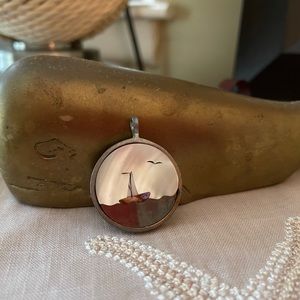 Vintage inlay nautical pendant